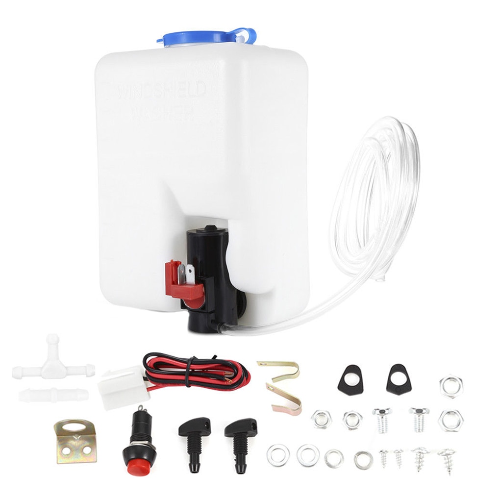 Car Windshield Glass Wiper Systems Universal Washer Tank Water Pump Bottle Reservoir Installation Kit