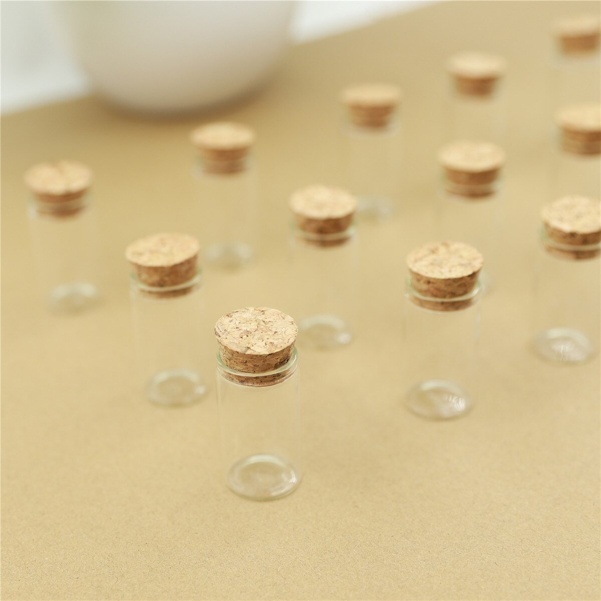 50pcs/lot 22*40mm 8ml Small Glass Bottle Cork Test Tube Stopper glass Jars Spice Container DIY Jars Vial Tiny Bottles