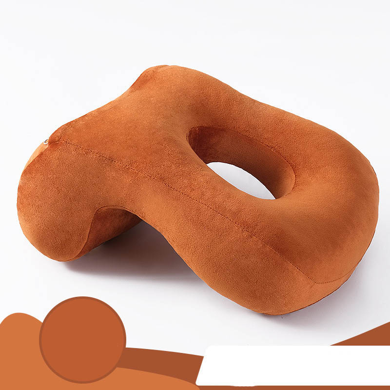 Oreiller de bureau pour la sieste et le cou, avec ajouré, pour le dos et le visage, décoration de la maison: Orange A