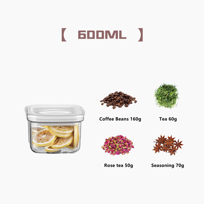 Rotating Cover Sealed Jar Food Storage Box Transparent Plastic Multigrain Tank Stackable Dried Storage Jars Kitchen Organizer: Dark Khaki