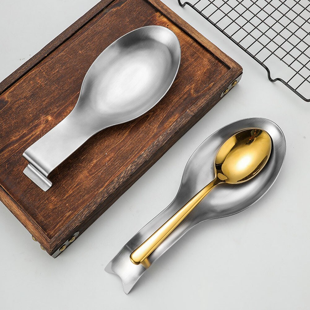 Repose-cuillère en acier inoxydable, 2 pièces, porte-cuillères, louche, fournitures pour la maison