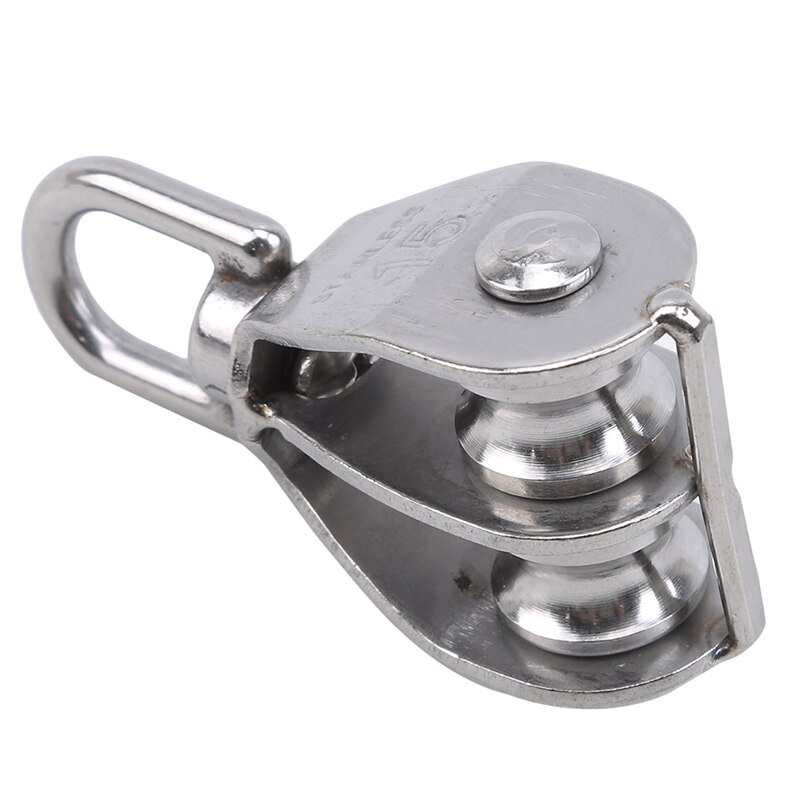 Metal Sheave Stainless Steel Fixed Pulley Crown Block And Tackle Lifting Wheel Mini Single/Double Pulley For Wheel Tools
