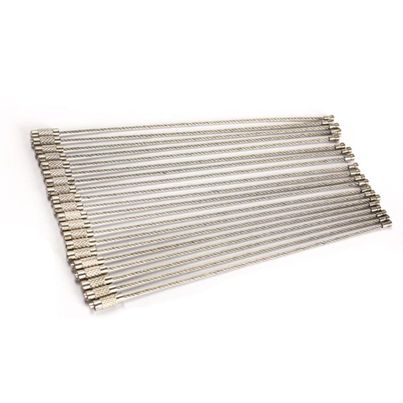 20/10/5pcs Wire Rope Key Chain Stainless Steel Wire Keychain Carabiner Cable Key Ring For Outdoor Hiking Jewelry Kits: 20PCS