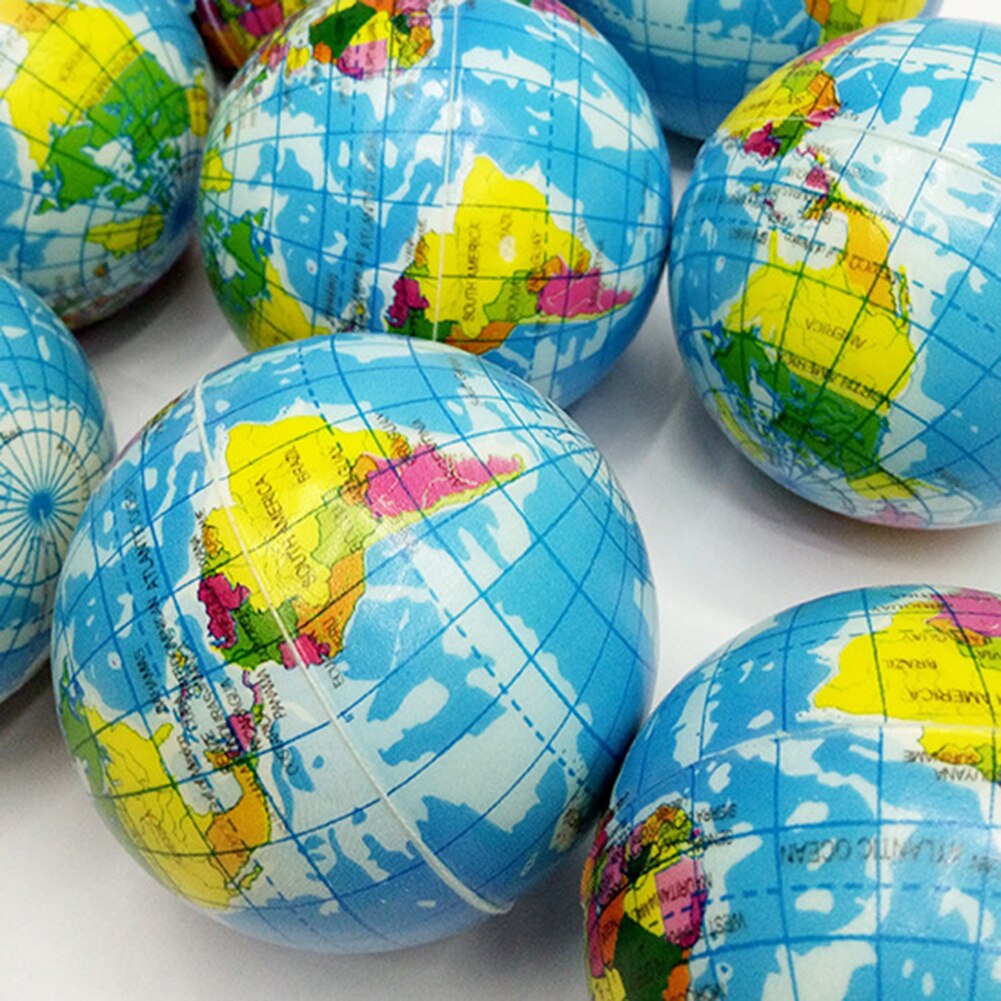 Slijmgadgets aarde wereldkaart wereldbol stressverlichting knijphandtherapie stuiterbal speelgoedbol palmbal planeet aarde