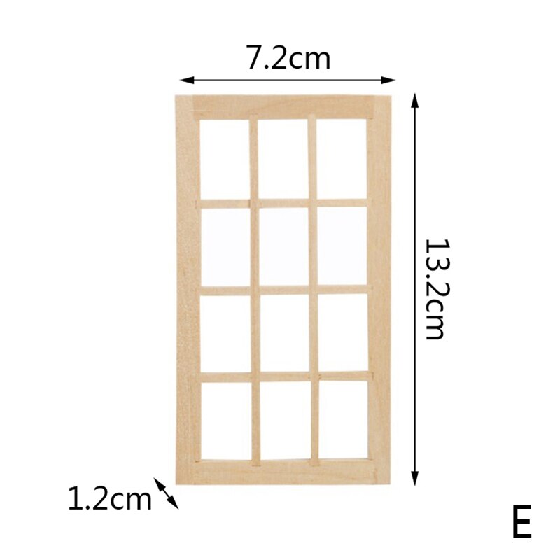 1: 12 Poppenhuis Mini Deur En Raam Vlakte Embryo Materiaal Model Accessoires Kan Worden Geschilderd En Gekleurde: E