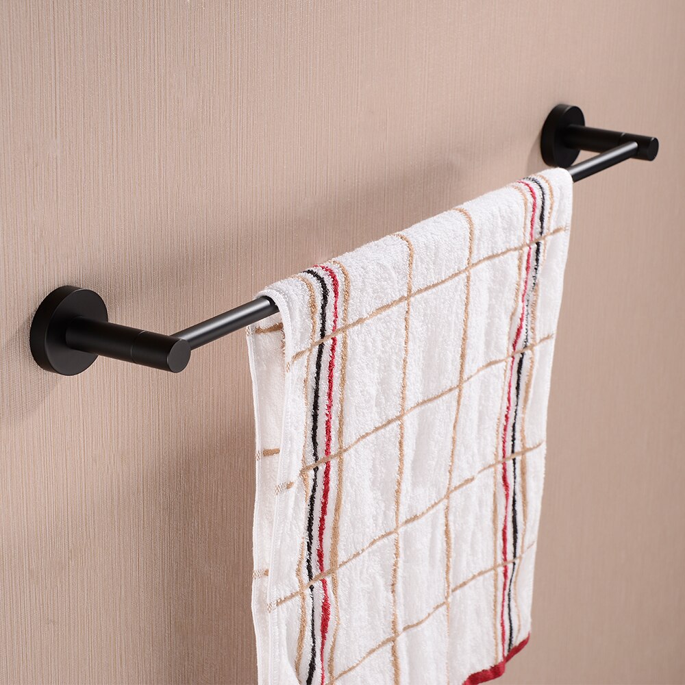 Bathroom Hardware Set Black Robe Hook Towel Rail Bar Rock Bar Shelf Tissue Paper Holder Bathroom Accessories.: Single rob