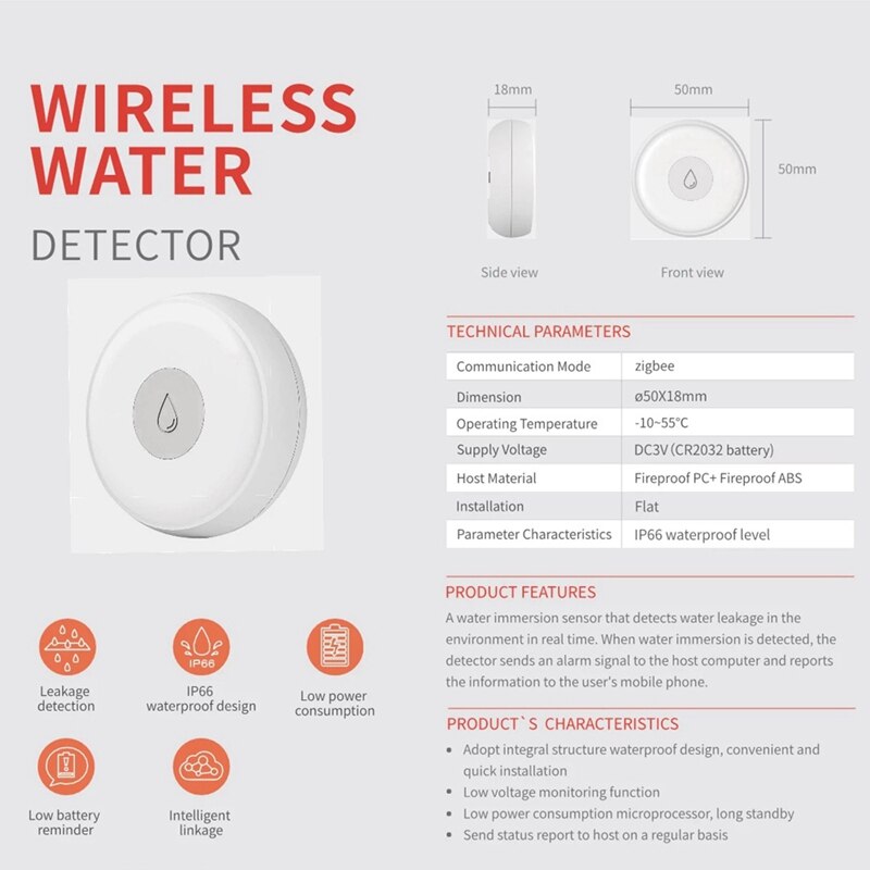 Intelligente Beveiliging, Water Level Detector Ondersteunt App, Voice Control Intelligente Linkage Voor Kantoor, Thuis