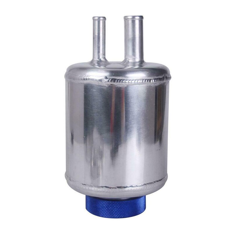 Car Aluminum Racing Power Steering Fluid Reservoir Tank Universal Fuel Breather Tank with Clamps Brackets