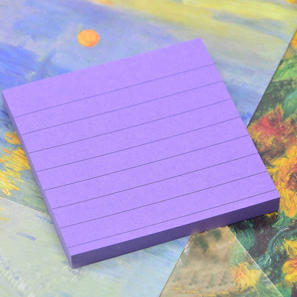 4 Pcs Square Sticky Notepads Striped Sticky Notepads Kraft Paper Memo Pad Candy Color Self-Stick Note Pads Red Yellow Gree