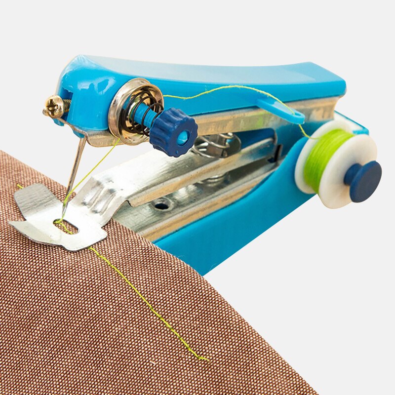 Mini Hand-Held Clothes Fabrics Sewing Machine Mini Portable Needlework Manual Sewing Tools Stitching Machine