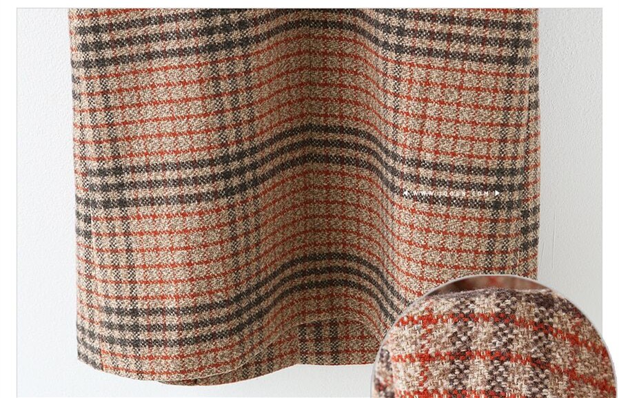 Høst vinter dame ullfrakk løs tartan uformelt Plus størrelse 4xl lange ullfrakker damejakke
