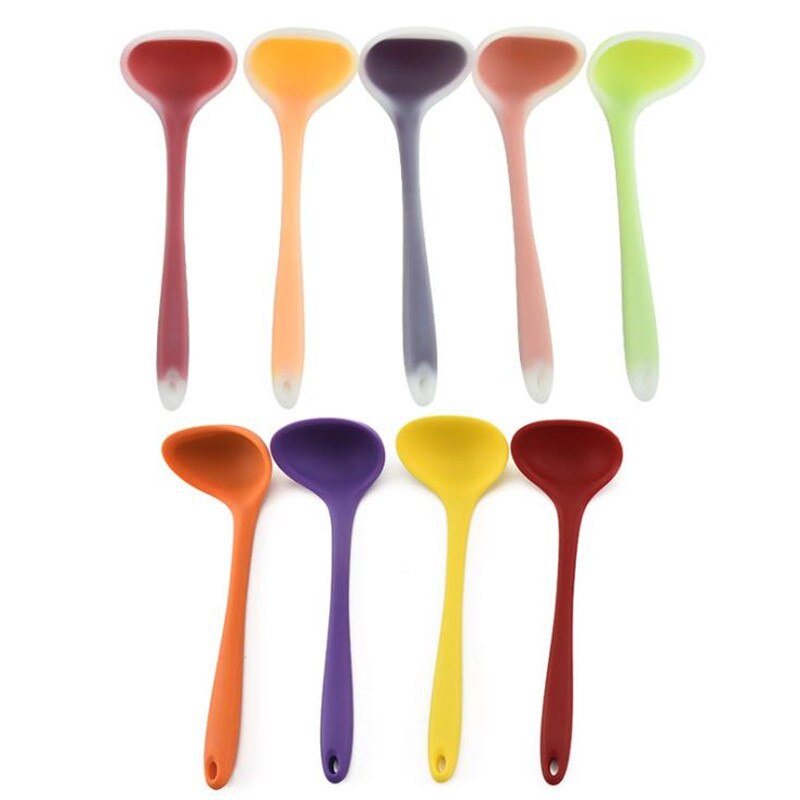 Antihandtag soppsked silikonsked hög temperatur nonstick genomskinlig köksredskap inte skada sked