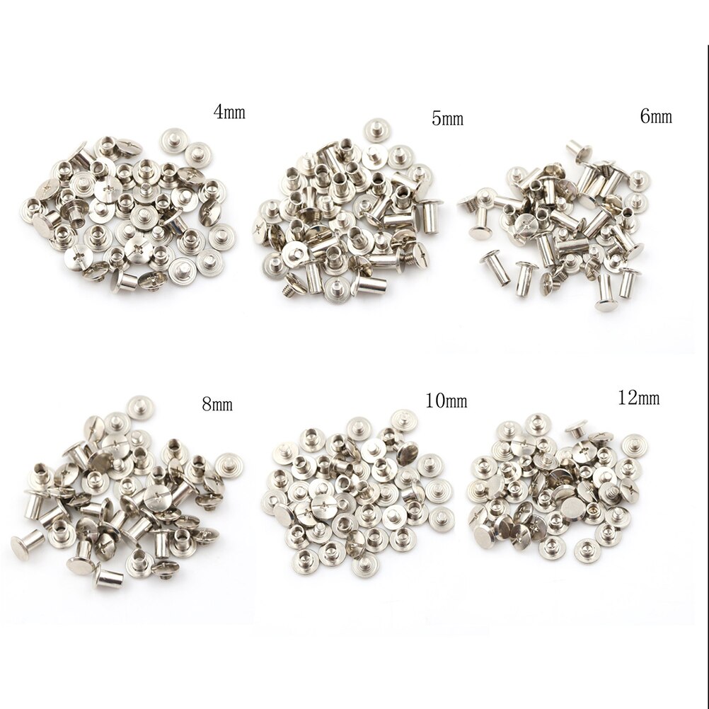 20 pièces Nickel vis de liaison Rivets à ongles pour sac pièces accessoires 5x6mm 6 tailles M5 * 12mm M5 * 10mm M5 * 8mm M5 * 6mm M5 * 5mm M5 * 4mm