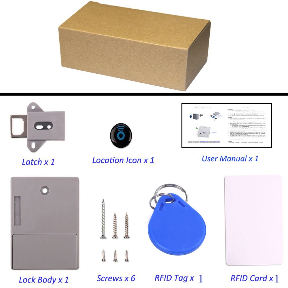 CNIM Invisible Hidden RFID Door Lock Free Opening Intelligent Sensor Cabinet Lock Locker Wardrobe Shoe Cabinet Drawer
