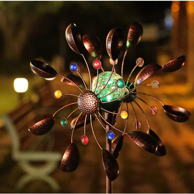Spinner de viento colgante para jardín, llama de Mandala, acero inoxidable 3D, giratorio fácil, para exterior: Spoon