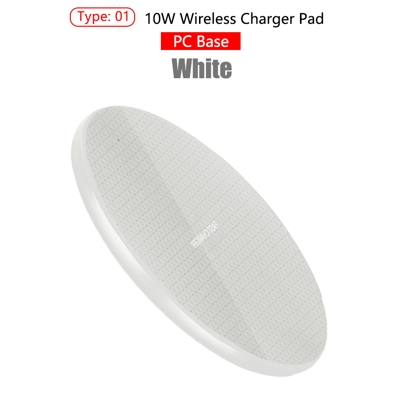 Qi Wireless Charger 10W Phone Charger For Xiaomi Mi 11 10s Lite Wireless Charging Pad For iPhone 12 11Pro Max Mini X XR 8 Plus: PC Style White