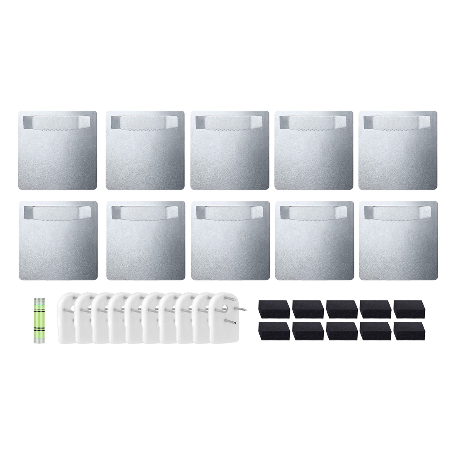 Ensemble de cintres adhésifs pour photos, bandes de bande pour cadre sans poinçon, autocollants muraux pour affiche fixe: Argent