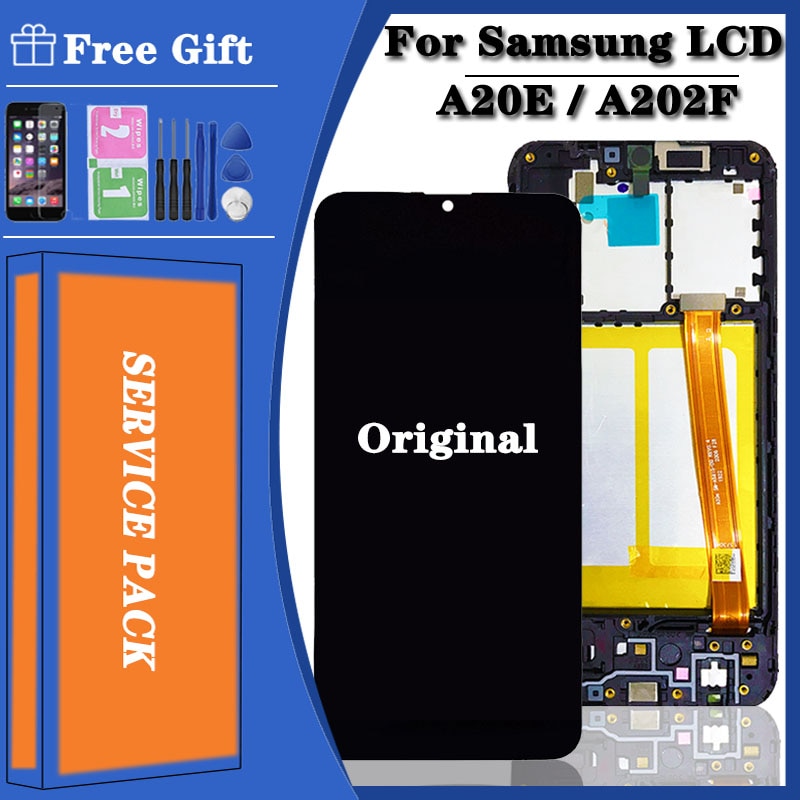 Originele A20E Lcd Voor Samsung Galaxy A20E Display Met Frame 5.8 "SM-A202F A202DS A202F/Ds A202 Lcd-scherm touch Screen Montage