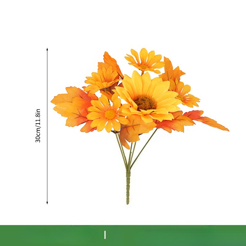 Tuindecoratie Simulatie Esdoornbladeren Zonnebloemen Oranje Boeket Kerstmis Halloween Auditorium Decoratie Kunstbloemen: Roze