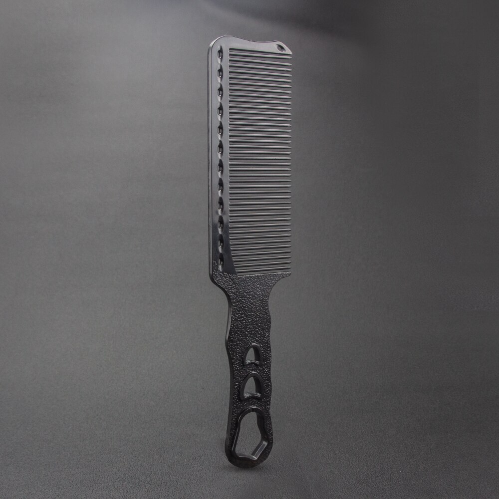 Barbershop olie hoved klipper kam bred tand flad top kam varmebestandig frisør hårstyling værktøj frisør klipning kam: Sort