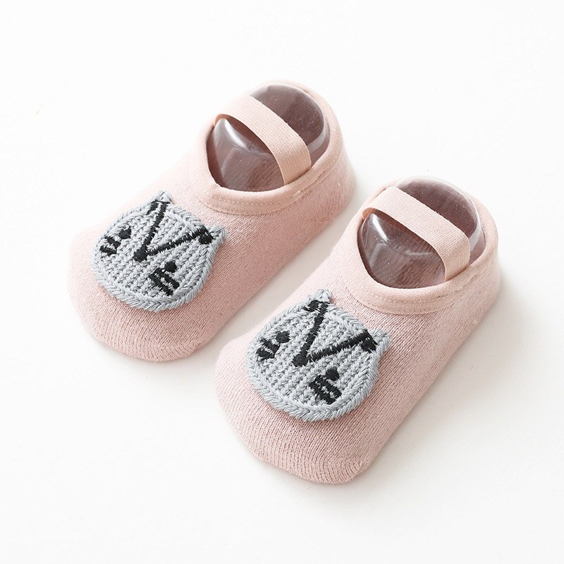 Cute Cartoon Baby Socks Thick Warm Kids Girl Boy Autumn Winter Socks Anti Slip Soft Cotton Infant Toddler Short Floor Socks: pink