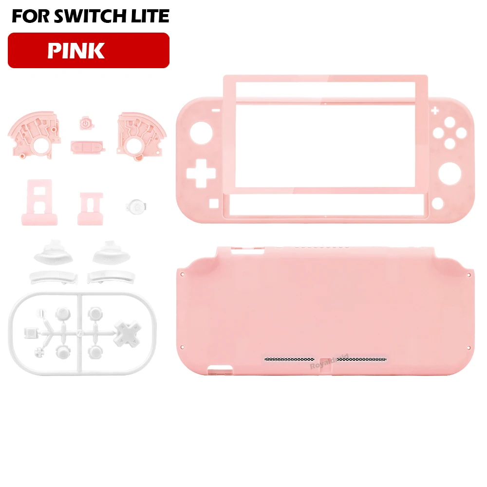 Para Switch Lite para consola de juegos NS LITE, carcasa de repuesto, botones y acceso de modificación de pantalla de película de vidrio templado: Naranja