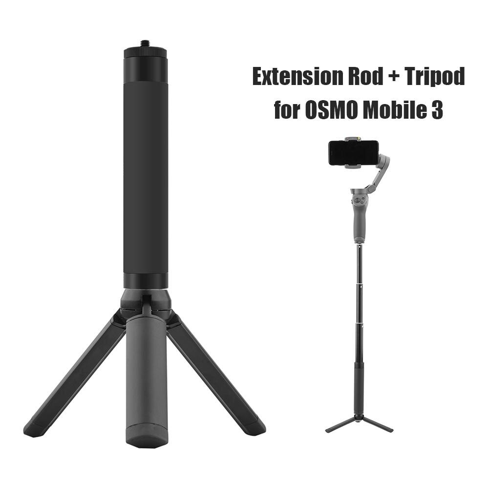 Telescopische Verlengstuk Pole Selfie Stok + Tripod Stand Voor Dji Osmo Mobiele 3 2 Feiyu Zhiyun Accessoires