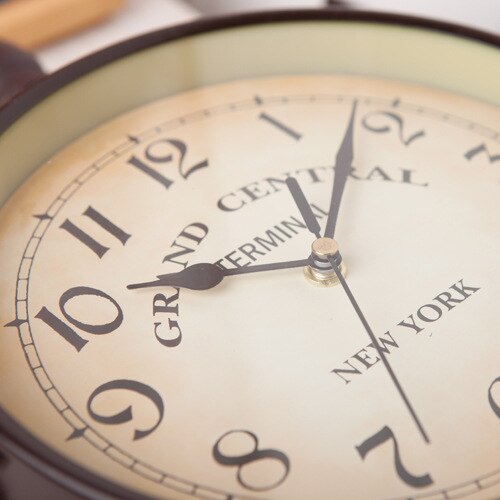 Antique Wall Mount Clock Garden Hallway Indoor Station Double Sided Bracket Clock E2S