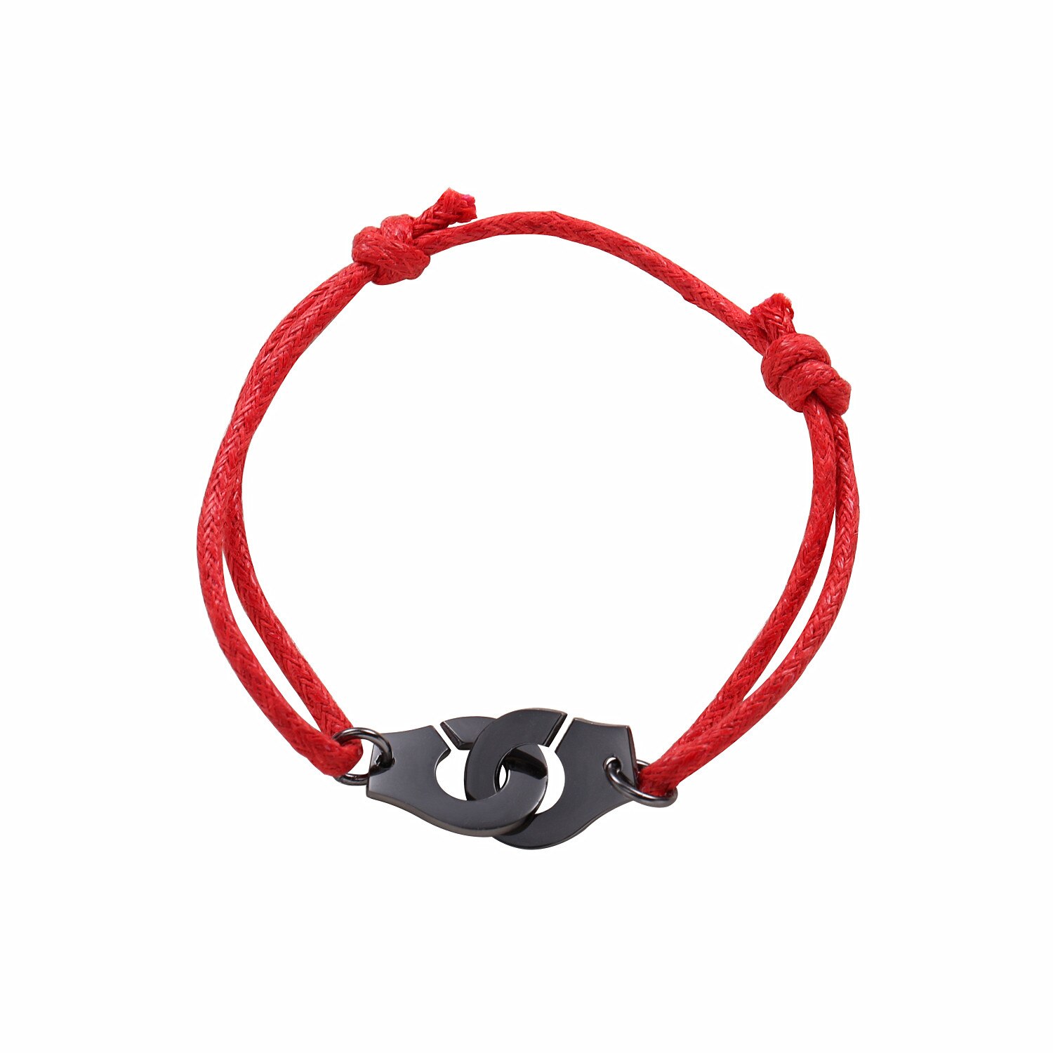 France Pour Femme Jewelry Woven Couple Silver Handcuff Bracelet for Women Men Rope Bracelet Silver Bracelet Menottes Bijoux: red black