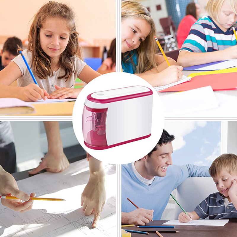 Automatic Electric Pencil Sharpener Battery Operated Two Holes Pencil Sharpeners Office & School Supplies Stationery