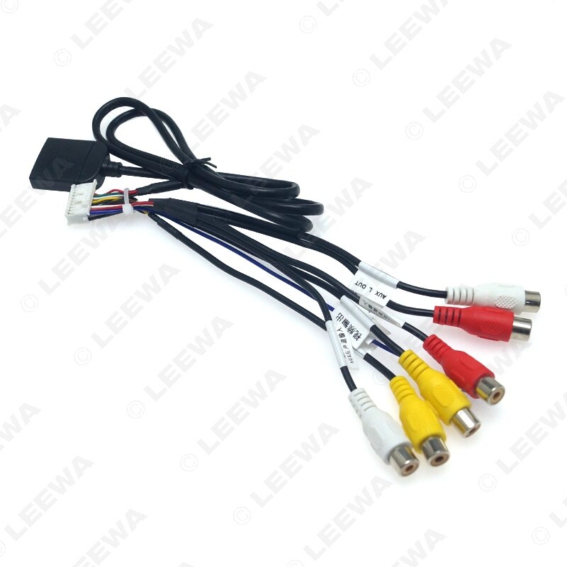 LEEWA-Cable de salida RCA con interfaz extendida de 20 pines, AUX-IN con ranura SIM para unidad principal de Android, estéreo # CA6345