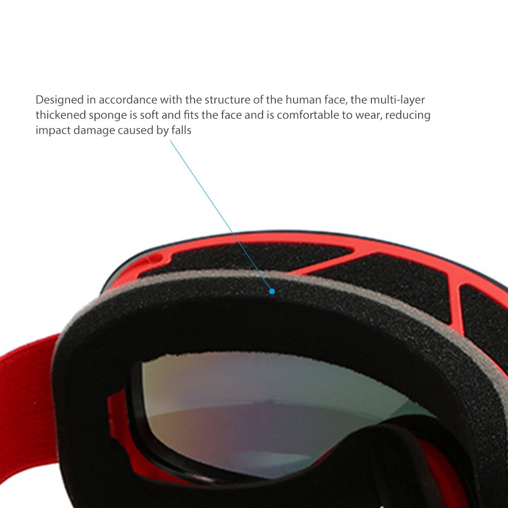 Skidglasögon bred sikt  uv400 anti-imma justerbar rem ask glasögon skidåkning snö herr dam snowboardglasögon