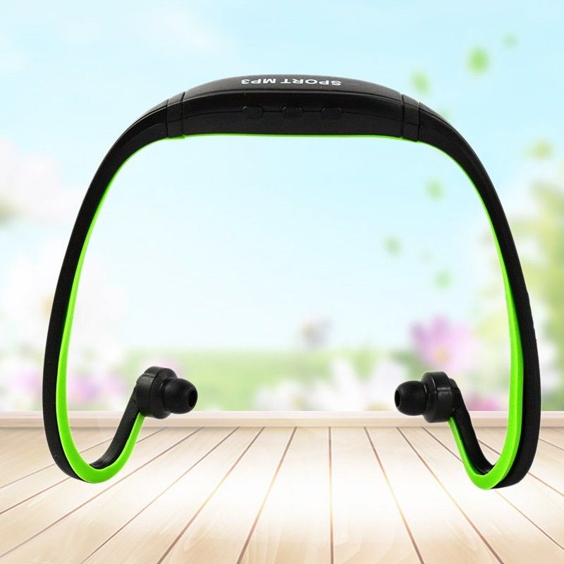 Auriculares deportivos para MP3, cascos para música, con reproductor de Radio FM, tarjeta de buena y sonido moderno: green