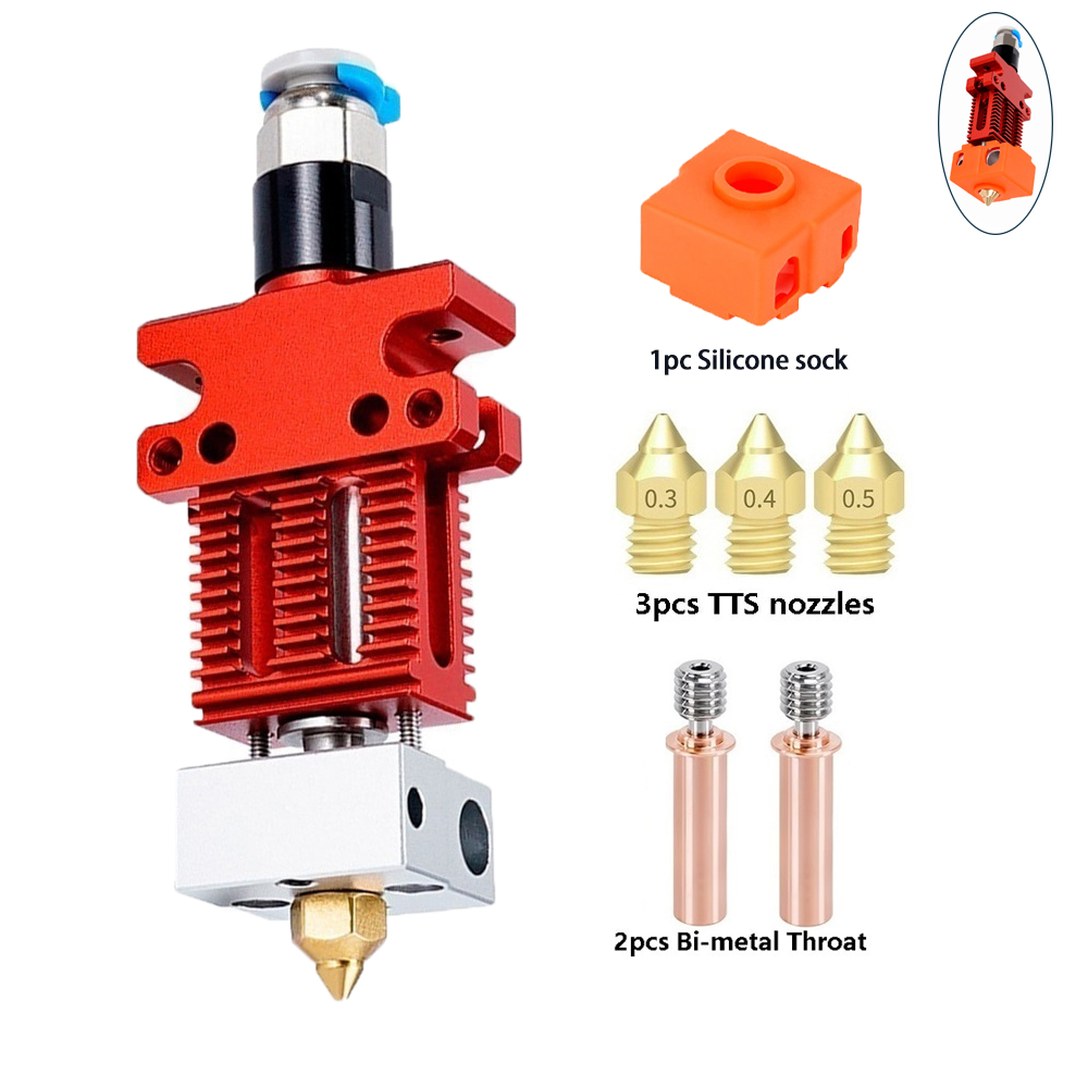 MEGA CR-6 SE Hotend Kit Metal Extrusion Extruder 3D Printing Parts Titanium alloy Bimetal heatbreak for Creality CR-5 PRO CR6: NozzleThroatOrgSock