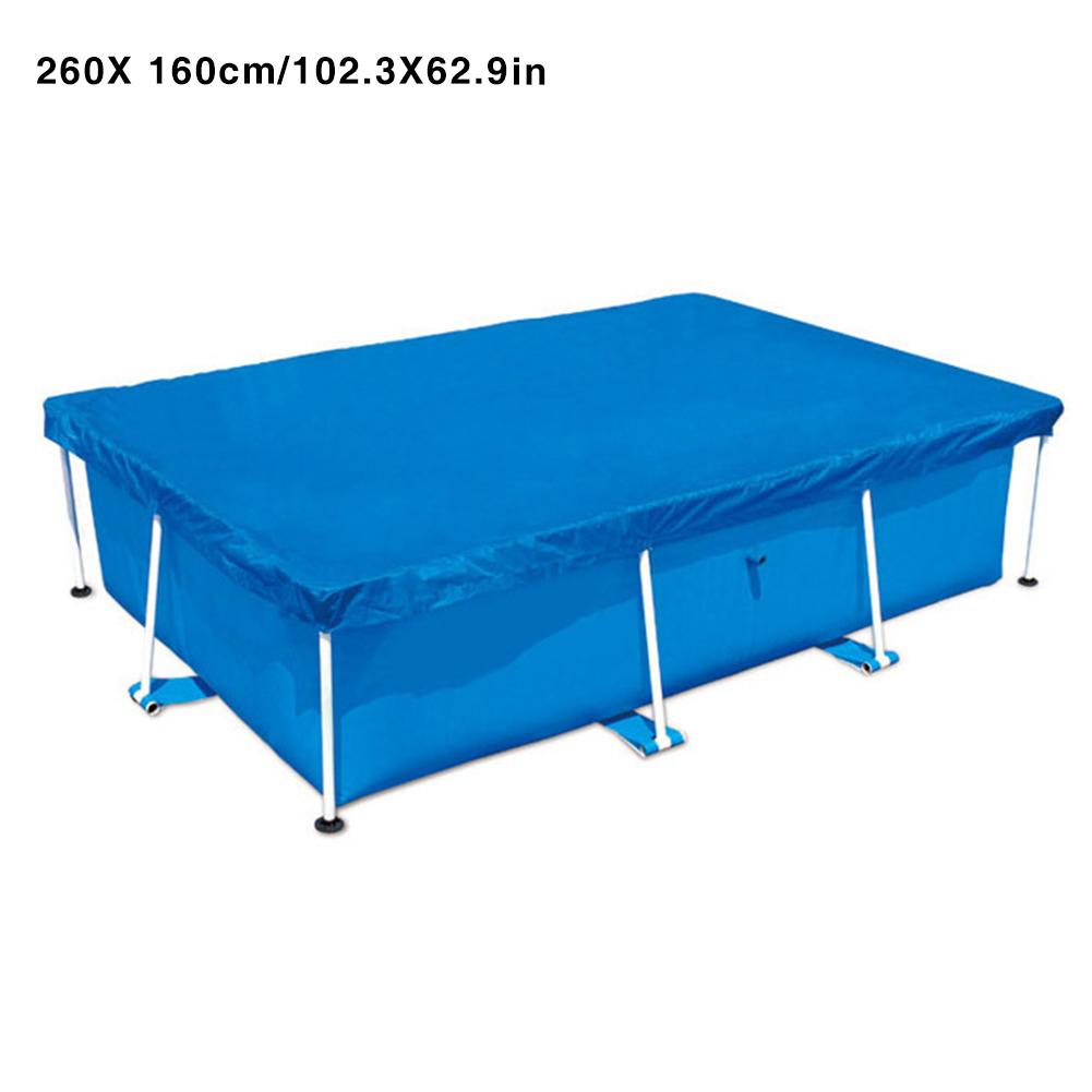 Swimming Pool Cover Waterproof Rainproof Dust Cover Tarpaulin With Wear-resistant Rope Suitable For Square Swimming Pools: 260 X 160CM