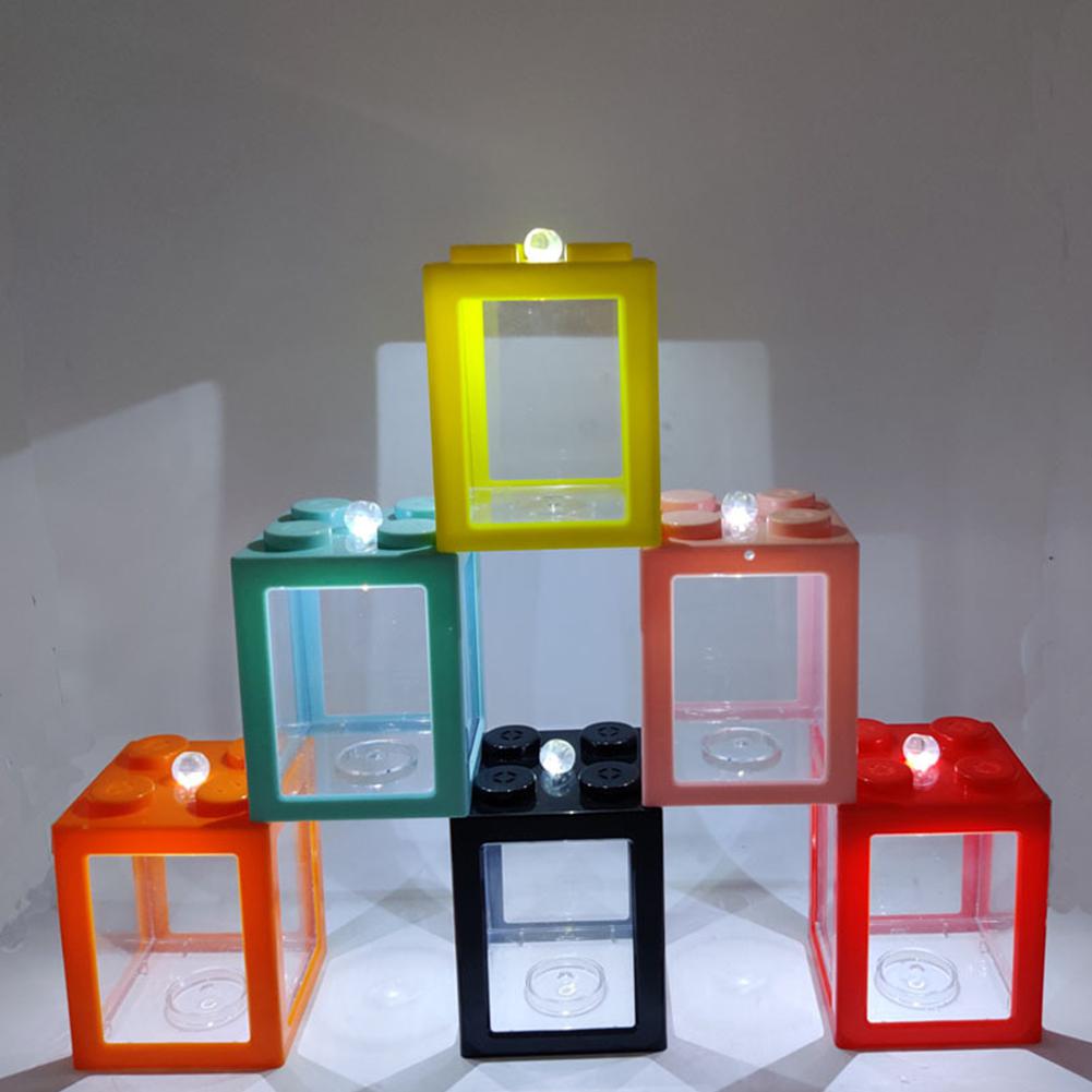 Acrylic Fish Bowl Office Ornamental Transparent Desktop Ecology Box with Light