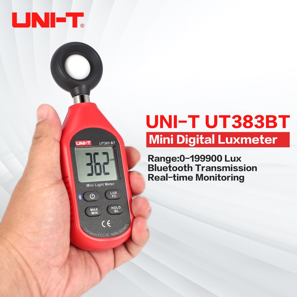 UNI-T UT383BT Bluetooth Mini Digital Luxmeter LCD Light Meter Luminance Tester Handheld Luminometer Photometer 0-199900Lux