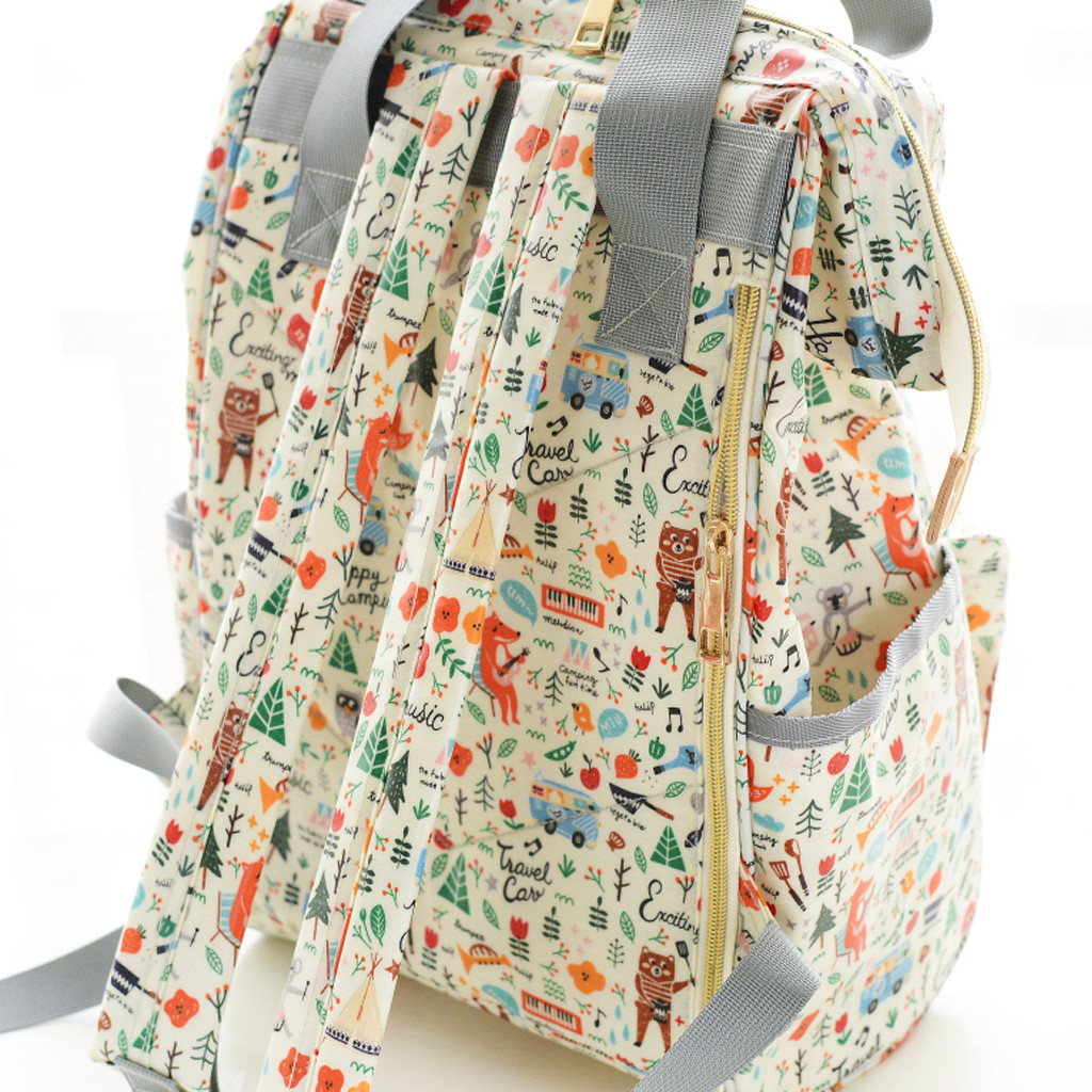 ARLONEET color white Women Ladies Floral Tote Bag Large Capacity Casual Bag Mummy Handbags Nusring Maternity Backpack Bags W0425