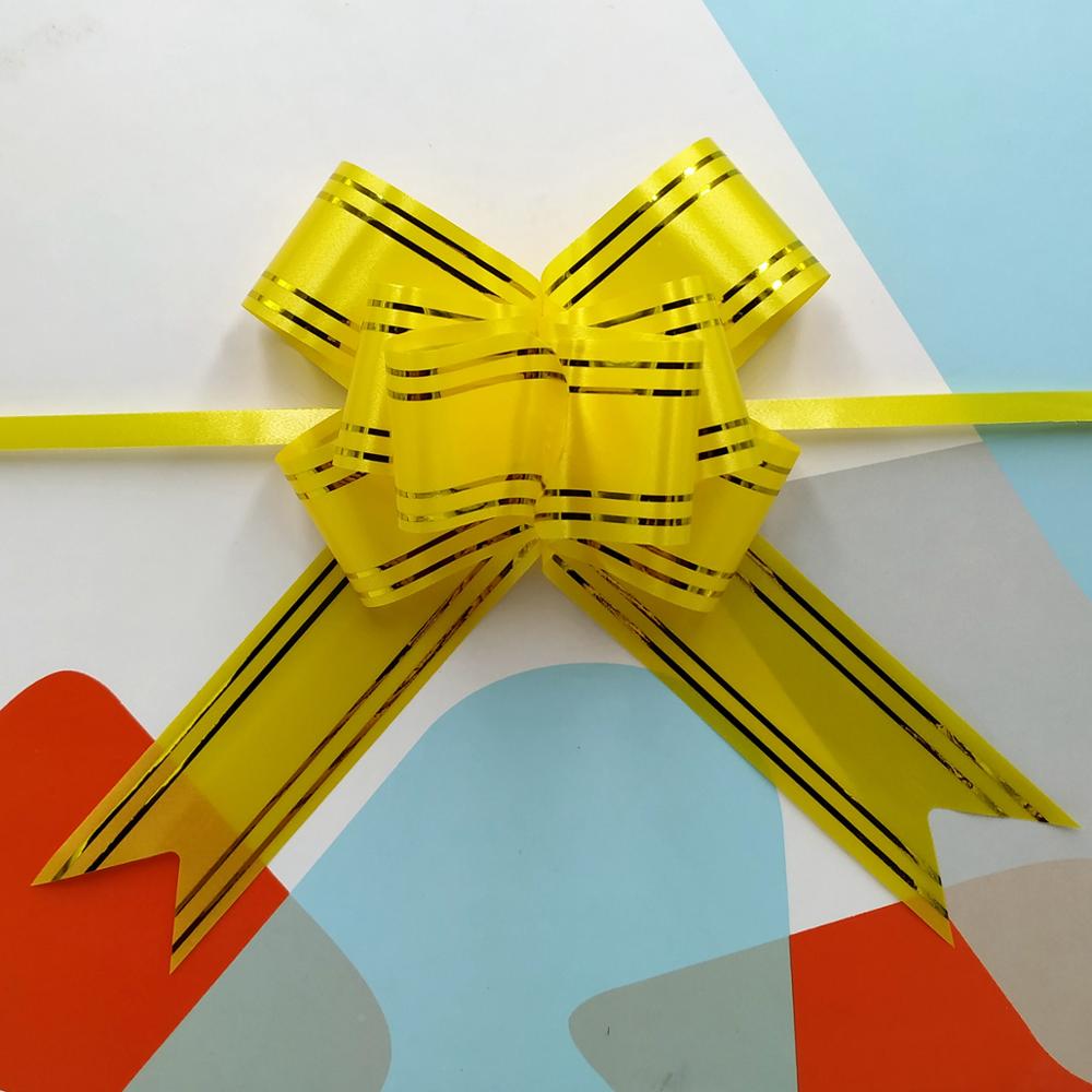 Wrap Pull Bow Confetti Bow Bow With Ribbon For Wedding Christmas Party Wrapping 4.5"Inch (20 Pcs): yellow