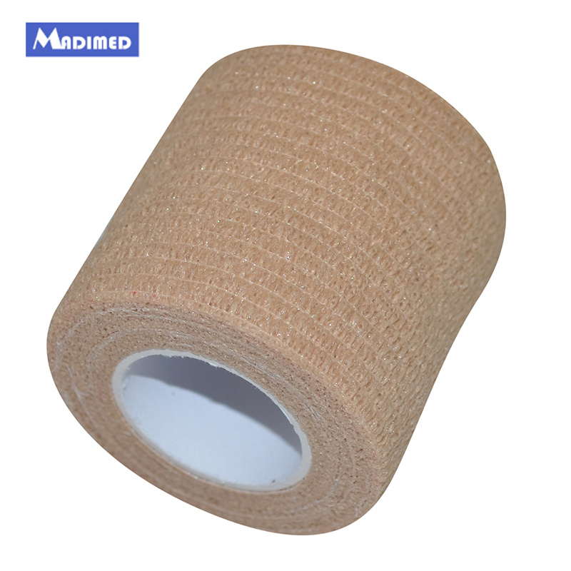 5 cm x 4.5 m 5 rolls/lot Coban latexvrij geweven Elastische Zelfklevende aanhangend Wrap bandage tender coflex tape
