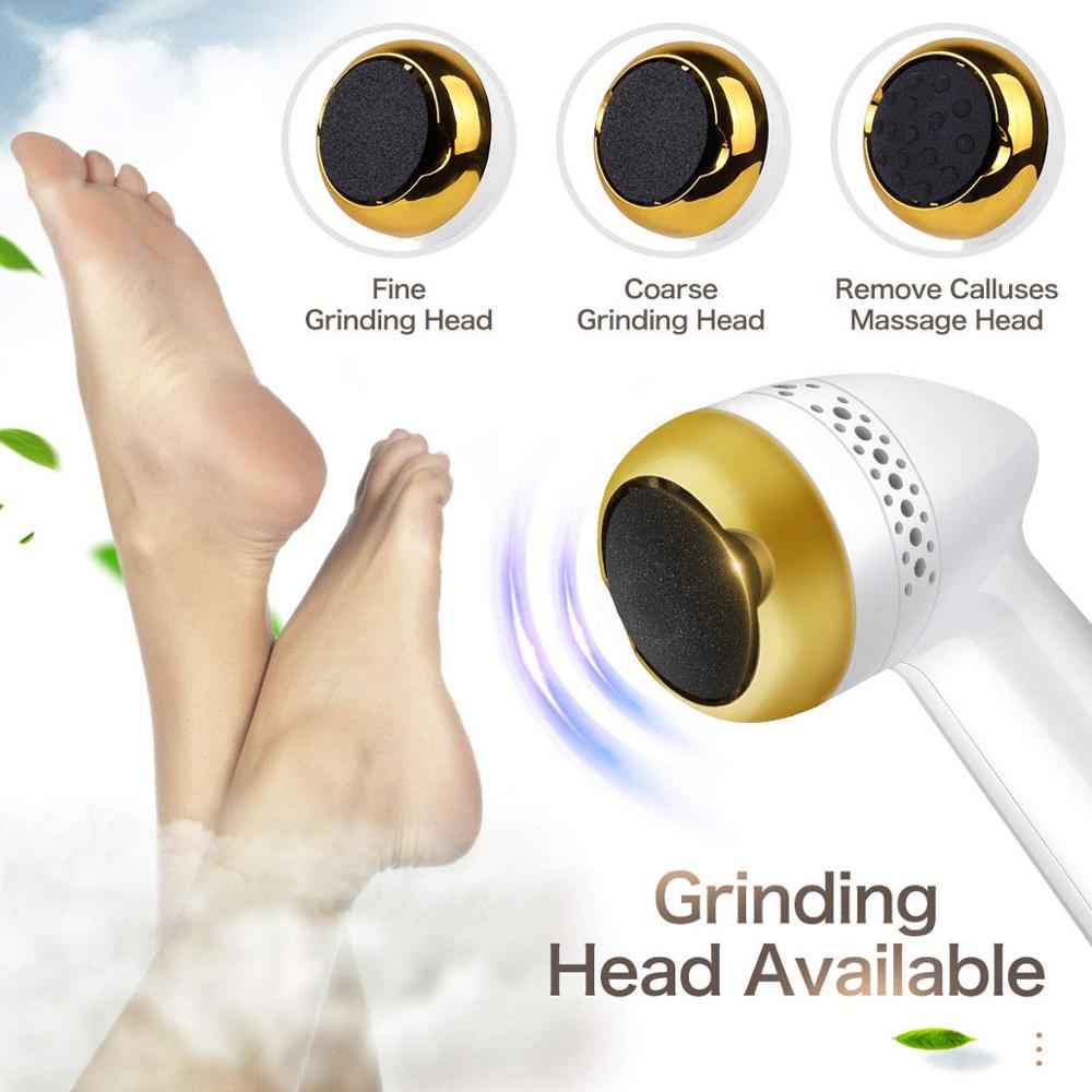 Rechargeable Electronic Foot File Electric Feet Callus Removers Portable Pedicure Tools with 3 Rollers Callous Remover Kit