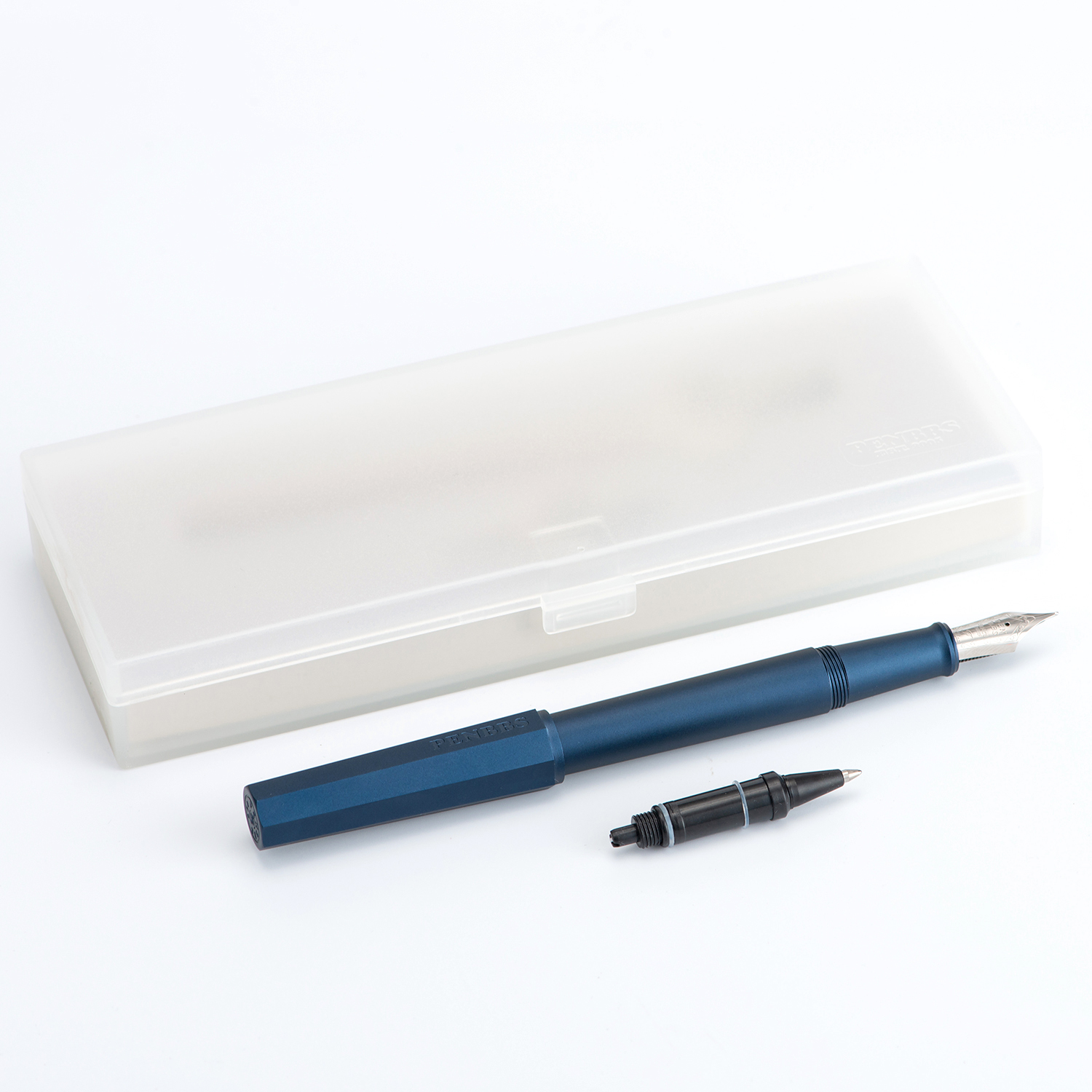 Penbbs 350 Fountain Pen Aluminum Alloy Anode Octagonal Fine Nib Ink Pen with Case Writing Set for Office Business