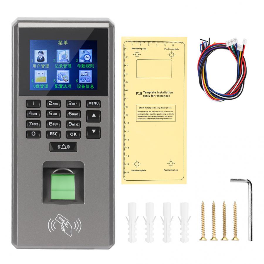 2.4in TFT Time Attendance Machine Fingerprint Card Password Door Access Control System Time Attendance