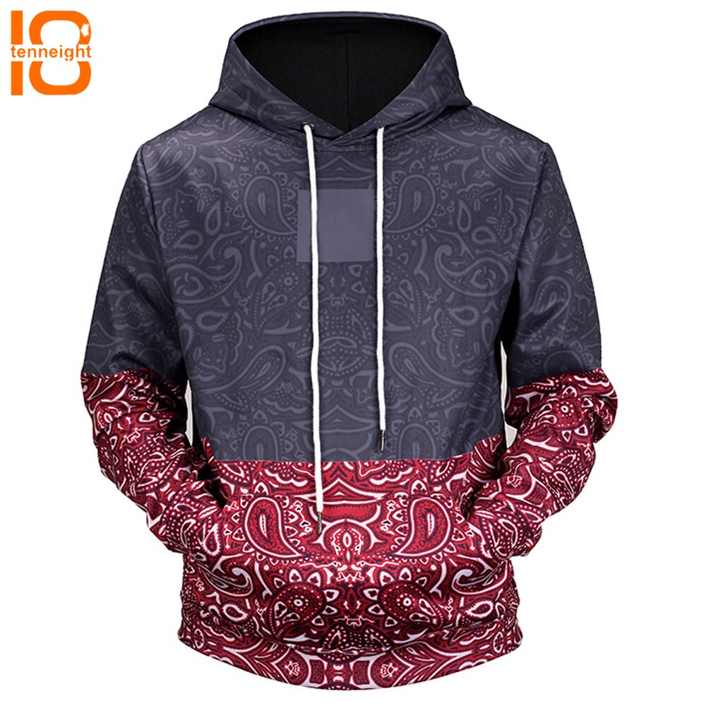 Tenneight 3d sweatshirts herreklær utendørs trening med hette for menn sportsfrakk hette høst/vinter tofarge sweatshirts