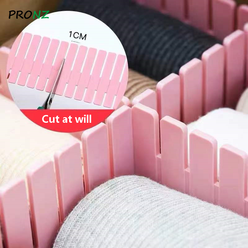 Drawer Organizer DIY Adjustable Storage Partition Board Plastic Drawer Divider Combination Partition Board Space-saving