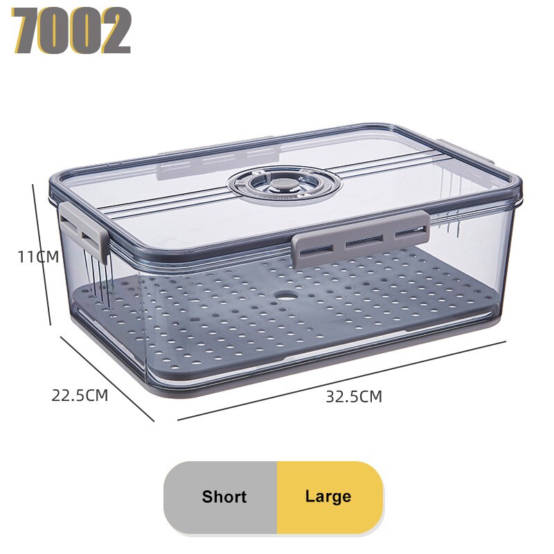 Refrigerator Storage Box Pet Plastic Transparent Thickened Frozen Drain Fresh-keeping Box Special Finishing For Refrigerator: 03