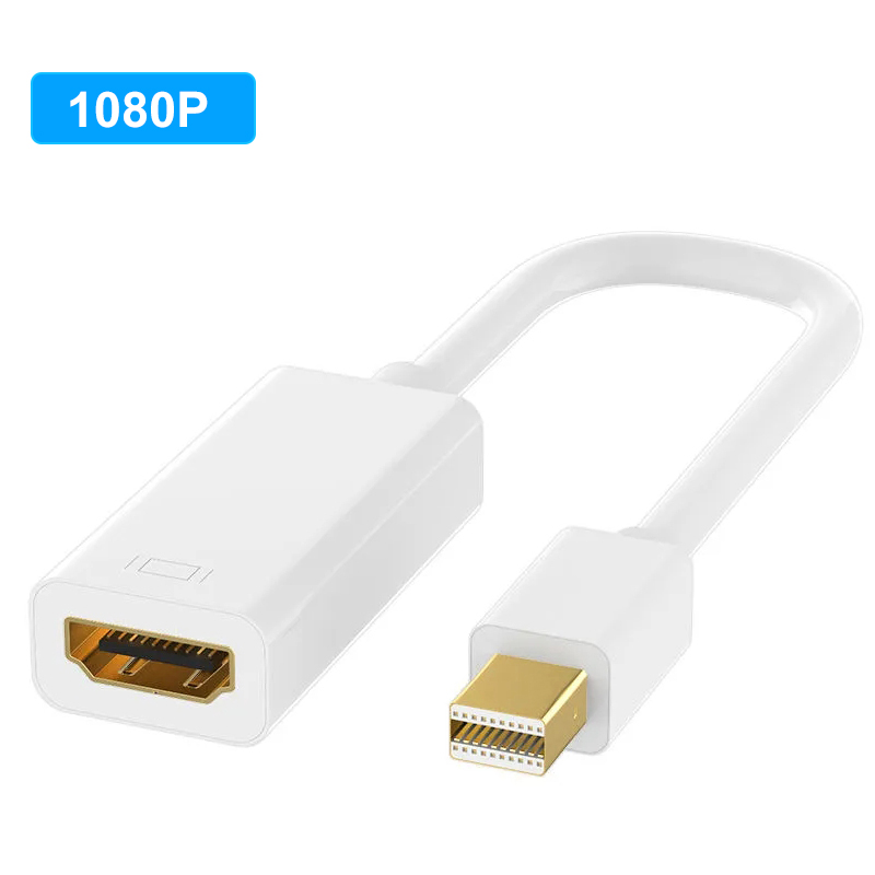 4k displayport til hdmi-kompatibel adapter konverter skærmport han dp til hun hd tv kabel adapter video audio til pc tv: Hvid