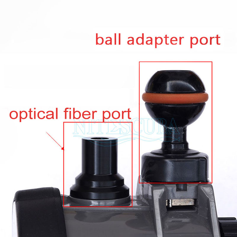 Nitescuba-Adaptador de conector de fibra óptica para linterna de buceo, montaje de fibra para Inon S2000 D200 Z330, accesorio de tapa estroboscópica