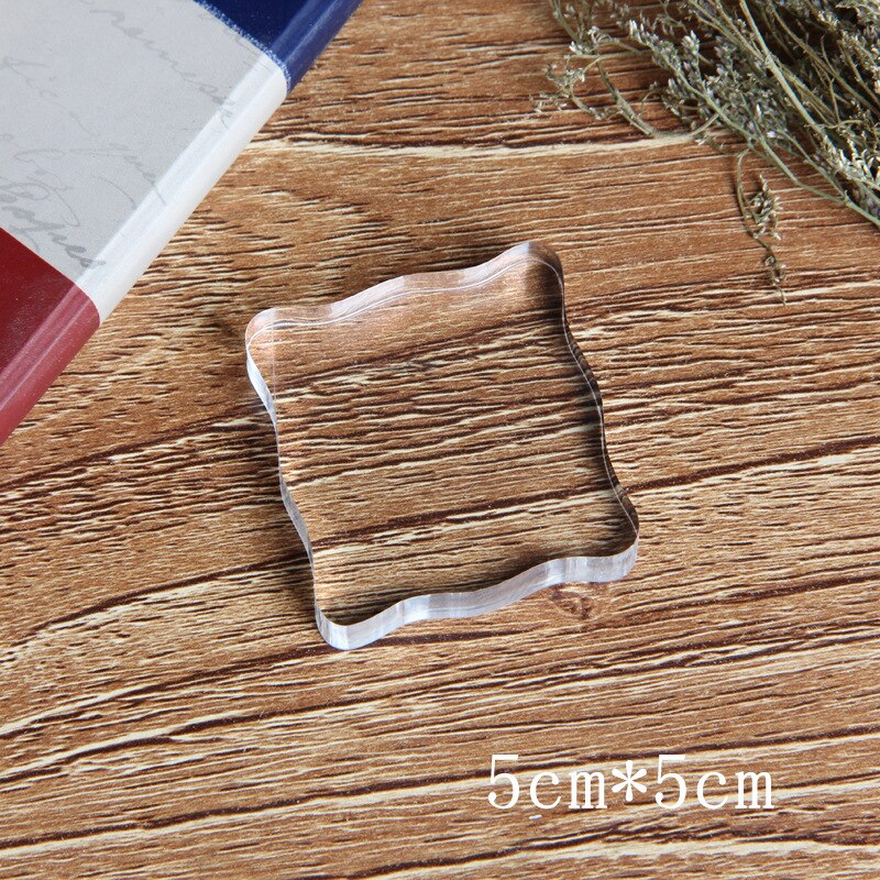 Kristallen stempel handvat zegel stempel accessoires groot transparant acryl bord werk met siliconen stempels en stempelkussen