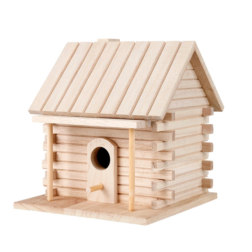 Wooden Bird House Nesting Box Hanging Bird Nests Home Garden Decoration Natural And Enjoy Bird Feeding And Nesting